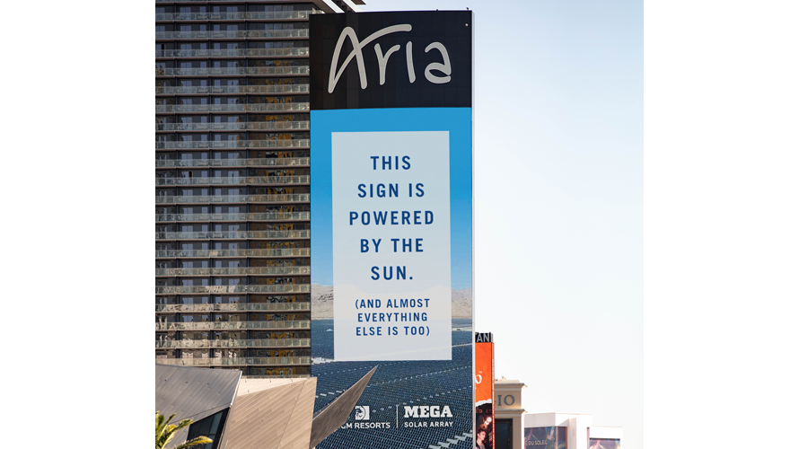 Aria digital sign powered by sun